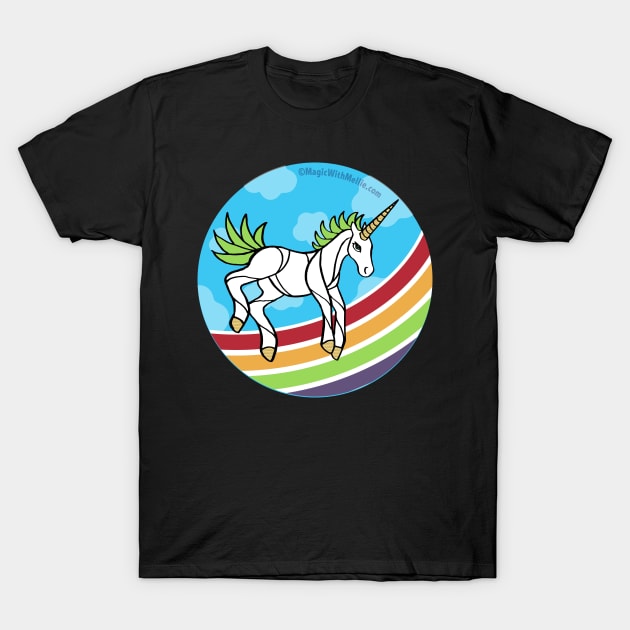 Rainbow Unicorn v11 — Dancing Uniquorn Illustration series T-Shirt by mellierosetest